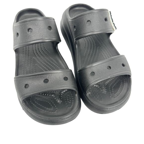 Crocs Classic Crush Platform Sandals‎ Black Size 10 - Picture 3 of 11
